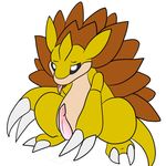  feral male nintendo penis plain_background pok&#233;mon pok&eacute;mon precum sandslash solo terranariko tongue tongue_out video_games white_background 