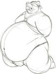  blindfold bound bulge dirtymutt kneeling male mammal navel obese open_mouth overweight pencil_(art) saliva sketch solo tongue topless 