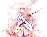  bad_id bad_pixiv_id blonde_hair blood blue_eyes blush collet_brunel dress gloves long_hair rori_(artist) rotarietto tales_of_(series) tales_of_symphonia tears white_hair wreath 