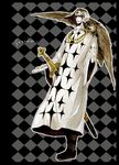  555_(lily_sic) animal animal_on_shoulder argyle argyle_background bad_id bad_pixiv_id bird bird_on_shoulder falcon male_focus one_piece pell solo sword weapon 
