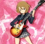  bad_id bad_pixiv_id brown_eyes brown_hair guitar hirasawa_yui instrument k-on! plaid plaid_skirt school_uniform short_hair skirt solo yuni_(rene) 