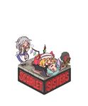  bad_id bad_pixiv_id bellows_camera blonde_hair blood blue_hair camera chibi commentary_request faux_figurine flandre_scarlet hat isometric izayoi_sakuya maid multiple_girls nosebleed red_eyes remilia_scarlet rodney silver_hair touhou vampire wings 