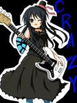  akiyama_mio bad_id bad_pixiv_id bass_guitar black_eyes black_hair don't_say_&quot;lazy&quot; dress fingerless_gloves gloves hat hinata_ichi instrument k-on! long_hair mini_hat mini_top_hat one_eye_closed pantyhose single_glove solo top_hat 