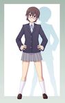  glasses hands_on_hips head_tilt k-on! manabe_nodoka nitoren school_uniform solo 