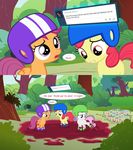 bow breaking_the_fourth_wall comic computer cutie_mark_crusaders_(mlp) dialog earth_pony english_text equine female feral friendship_is_magic fur green_eyes group hair horn horse jananimations jelly laptop mammal my_little_pony orange_eyes orange_fur outside pegasus pony purple_eyes purple_hair red_hair scootaloo_(mlp) skates sweetie_belle_(mlp) text tumblr two_tone_hair unicorn white_fur wings yellow_fur young 