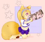  big_penis canine chibi clue_(artist) cub cum disembodied_penis fellatio female feral fox fox_ears huge_penis human interspecies kneeling male mammal one_eye_closed oral oral_sex penis school_uniform sex side_view skirt star straight thick_penis young 