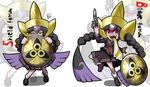  aegislash braid cosplay danganronpa danganronpa_1 dual_persona fukawa_touko gen_6_pokemon genocider_shou glasses pokemon pokemon_(creature) pokemon_(game) pokemon_xy school_uniform scissors shan_grila shield spoilers tongue tongue_out typo 