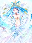  armlet artist_request blue_hair center_opening choker djinn_equip earrings forehead_jewel hair_ornament hair_stick jewelry magi_the_labyrinth_of_magic navel red_eyes ren_kougyoku sketch smile solo thigh_gap wide_hips 