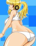  1girl ass blonde_hair breasts brown_eyes headphones huge_breasts nitroplus shinmeidon sinmeidon solo super_pochaco 