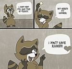  blush english_text female humor insane mammal raccoon text 