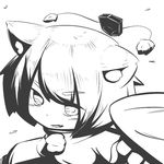  animal_ears bad_id bad_pixiv_id fang greyscale inubashiri_momiji inunoko. looking_at_viewer monochrome touhou wolf_ears 