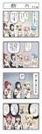  /\/\/\ 4koma 5girls akemi_homura black_hair blonde_hair blue_hair bow churro comic commentary_request drill_hair drinking eating hair_bow hair_ornament hair_ribbon hairband hairclip highres imitating kaname_madoka kyubey long_hair mahou_shoujo_madoka_magica mahou_shoujo_madoka_magica_movie miki_sayaka multiple_girls partially_translated pink_hair red_hair ribbon sakura_kyouko school_uniform short_hair short_twintails spoilers tomoe_mami translation_request twin_drills twintails yt_(yt_ty) 