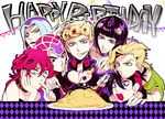  6+boys bad_id bad_pixiv_id black_hair blonde_hair bruno_buccellati bug flag giorno_giovanna guido_mista happy_birthday insect jojo_no_kimyou_na_bouken ladybug leone_abbacchio mapi multiple_boys narancia_ghirga omelet pannacotta_fugo pink_hair trish_una white_hair 