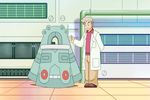  animated animated_gif bronzong human male mammal nintendo ookido_yukinari pok&#233;mon pok&eacute;mon pokemon pokemon_(anime) professor_oak slapping spinning video_games 