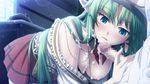  1boy 1girl blue_eyes breasts censored cum cum_on_body cum_on_breasts cum_on_hair cum_on_upper_body elf elfaticia_nouget eushully facial fellatio game_cg green_hair handjob long_hair madou_koukaku nipples oral penis pointy_ears sex skirt weisheit_zerinder 