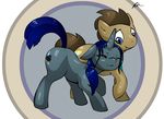  blue_eyes blue_hair brown_eyes brown_fur cutie_mark doctor_whooves_(mlp) duo equine eyes_closed female feral friendship_is_magic fur hair horn horse male mammal my_little_pony original_character pony shinekolt standing straight unicorn 