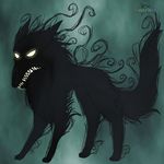  canine cryptic cryptid demon dog feral fog ghost glowing glowing_eyes invalid_color mammal shadow spirit vonderdevil 