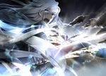  armor blue_eyes kai28 long_hair pixiv_fantasia stars sword weapon white_hair 