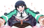  bad_id bad_pixiv_id black_hair black_neckwear blue_eyes blush breasts girl_on_top hair_ornament hair_ribbon heart holding_hands jacket long_hair mahouka_koukou_no_rettousei necktie nipples open_mouth pantyhose penis pussy ribbon sex shiba_miyuki shoujo_donburi small_breasts solo_focus tears torn_clothes torn_legwear uniform vaginal 