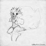  clothed clothing cute female fluffy looking_at_viewer redbeanviolin sitting sketch 