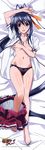  absurdres arm_up black_hair black_panties breasts cleavage covering covering_breasts dakimakura full_body high_school_dxd high_school_dxd_new highres himejima_akeno huge_filesize large_breasts long_hair no_bra open_clothes open_shirt panties pink_eyes ponytail school_uniform shirt skirt skirt_around_one_leg skirt_pull solo underwear very_long_hair 