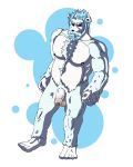  2018 anthro balls barazoku beartic digital_media_(artwork) flaccid fur humanoid humanoid_penis male mammal muscular nintendo nipples nude pecs penis pok&eacute;mon pok&eacute;mon_(species) polar_bear simple_background solo standing ursine video_games white_fur 