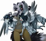  aeris angry antlers artemis canine cervine clothed clothing female fox_xd horn male mammal nataly-b nipple_piercing nipples perython piercing plain_background siamese_twins vira_and_viana white_background wings 