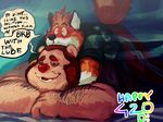  bear blazingcheecks canine chubby english_text fox gay male mammal size_difference text 