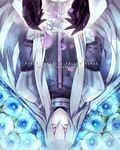  armor bad_id bad_pixiv_id closed_eyes kai28 long_hair male_focus petals pixiv_fantasia pixiv_fantasia_fallen_kings silver_hair solo sword weapon 