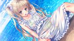  ajima_mei amakusa_tobari ani_love beach blonde_hair blush dress fang game_cg see_through trap twintails wet 