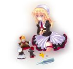  beatrice blonde_hair blue_eyes bottle bug butterfly character_doll crossdressing doll hat insect jewelry kanon_(umineko) maid male_focus neon_ui ring shannon solo spoilers tears umineko_no_naku_koro_ni ushiromiya_battler yasu_(umineko) 