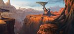  bird canyon desert highres landscape mountain no_humans original scenery tree 