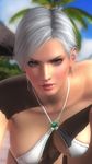 1girl 3d breasts christie_(doa) dead_or_alive dead_or_alive_5 large_breasts solo swimsuit tecmo white_hair 