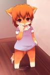  clothing cute dress female fox inside looking_at_viewer mammal peeing pussy_juice rag. standing urine watersports wet young 