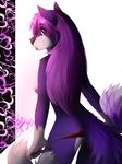  abstract_background canine clothed clothing female looking_at_viewer looking_back mammal skimpy topless undressing wolflady 