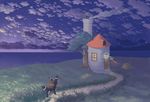  bigger_version_at_the_source cloud cute eevee eeveelution grass house night nintendo outside pixiv pok&eacute;mon sea umbreon video_games water ワド 