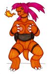  big_breasts breasts eyes_closed female fire flannery hair ivanks nintendo nipples open_mouth pok&#233;mon pok&#233;morph pok&eacute;mon pussy red_hair tongue torkoal video_games 