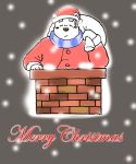  2018 anthro blush christmas clothed clothing english_text eyes_closed fur hat holidays humanoid_hands male mammal maron2475 overweight overweight_male polar_bear scarf shirane_kan solo text ursine utau white_fur 