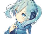  alpha_transparency aqua_hair blue_eyes daluto_(hitomi555) ene_(kagerou_project) headphones jacket kagerou_project looking_at_viewer solo track_jacket white_background 