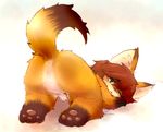  blush butt canine fox looking_back mammal pixiv rag. raised_tail 