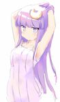  armpits coo hat long_hair patchouli_knowledge purple_eyes purple_hair solo touhou 