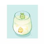  animal bird border chai_(drawingchisanne) commentary_request cup drink drinking_glass food food-themed_creature fruit green_bird in_container in_cup lemon lemon_slice mint_leaf no_humans original sweets_bird tumbler_glass white_border yellow_bird 