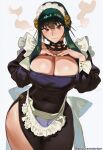 ai-generated breasts cleavage commentary crema english_commentary highres huge_breasts maid spy_x_family tagme yor_briar 
