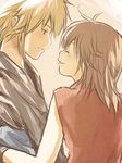  1girl blonde_hair brown_hair couple happy hetero nuriko-kun original 