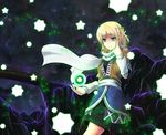  arm_warmers blonde_hair gayprince green_eyes highres mizuhashi_parsee pointy_ears scarf short_hair solo touhou 