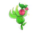  alternate_color cherubi colored_skin green_skin joycreeper no_humans oddish open_mouth pink_skin pokemon pokemon_(creature) shiny_pokemon simple_background sparkle 