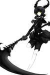  absurdres bad_id bad_pixiv_id black_hair black_rock_shooter collar dead_master green_eyes highres holding holding_scythe horns scythe solo 