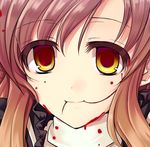  blood cetera empty_eyes face gradient_hair hair_in_mouth hijiri_byakuren long_hair multicolored_hair solo touhou yellow_eyes 