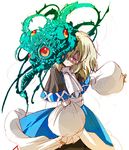  bad_id bad_pixiv_id blonde_hair enamel lowres mizuhashi_parsee monster red_eyes short_hair simple_background skirt smile solo standing tentacles touhou 