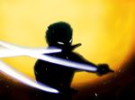  artist_request glowing glowing_eyes male_focus one_piece roronoa_zoro solo sword triple_wielding weapon 